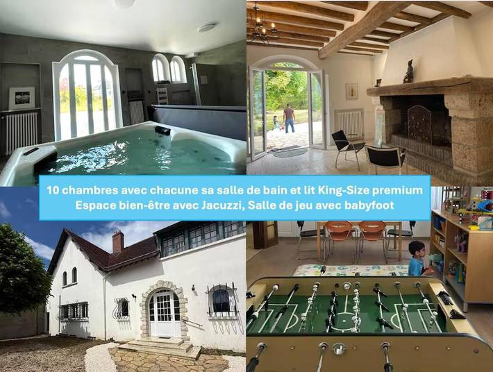 Location de vacances pour 15 personnes, avec Jacuzzi ainsi que Terrasse et Jardin à Saint-Denis-les-Ponts