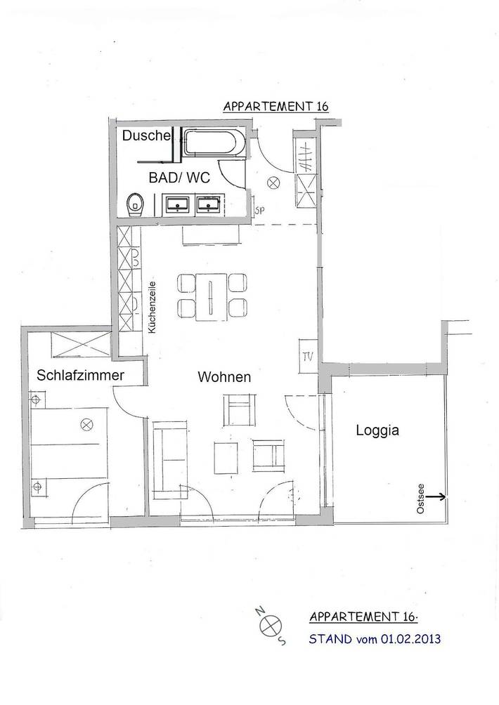 Ferienwohnung für 3 Personen, mit Balkon und Seeblick in Eckernförde - 2