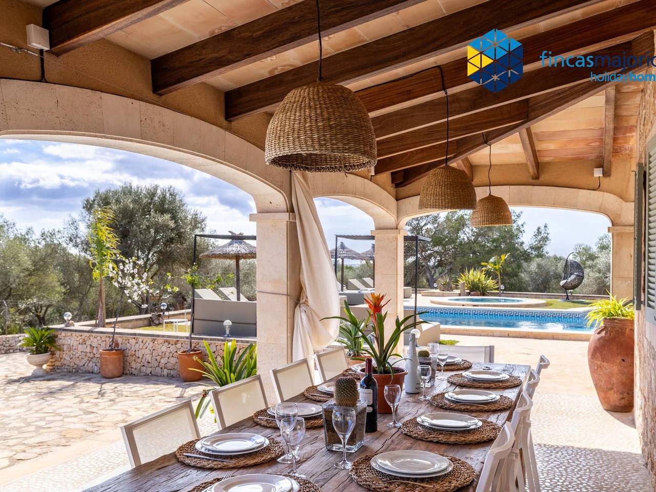 Luxuriöse Finca mit privatem Pool, Klimaanlage und Wlan in Ses Salines, Mallorca Süden