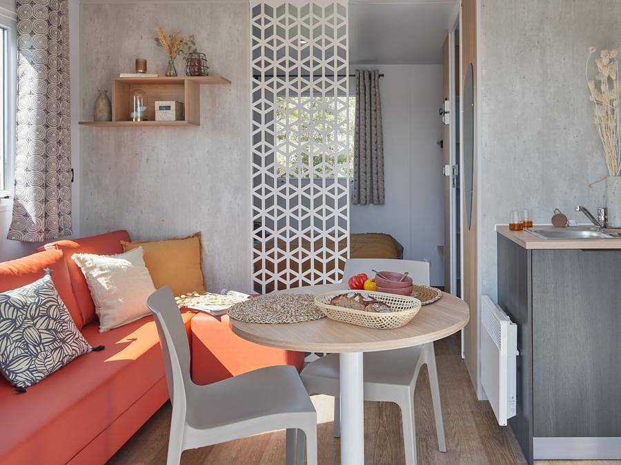 Camping La Foret Stella Plage - Mobilhome 2 personnes - Cottage Duo Cocoon 1 Chambre 18 m2 in Cucq, Région de Montreuil