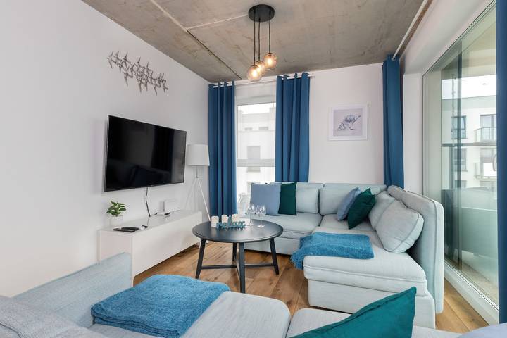 Ganze Wohnung, Spacious Apartment | 3 Bedrooms, Air Conditioning, Parking in Gdingen, Zatoka Gdańska
