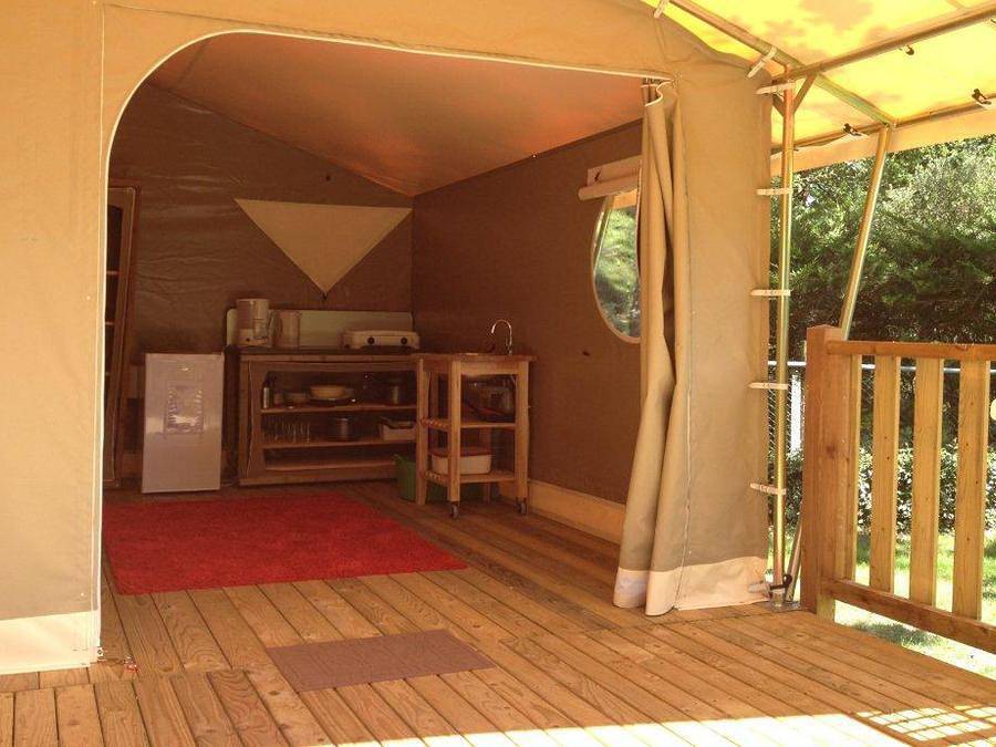 Flower Camping Saint Lambert - Safarizelt 4 personen - Lodge Kanada in Millau, Parc naturel régional des Grands Causses