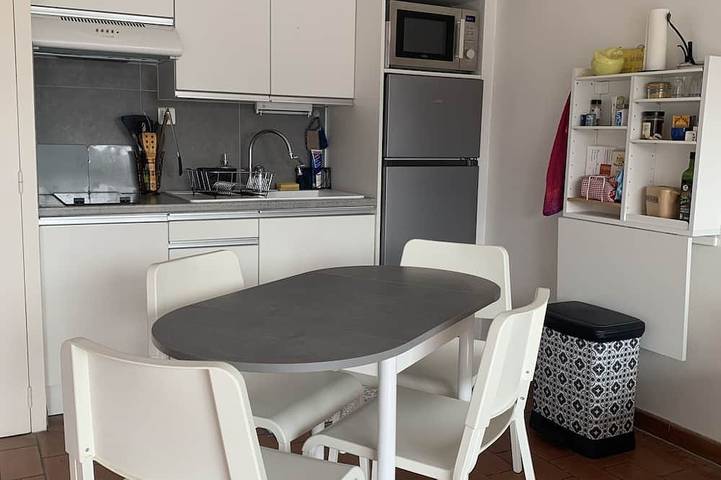 Appartement entier, Studio avec terrasse plein centre ville face à la mer, à 50 mètres de la plage. in Le Lavandou, Parc national de Port-Cros