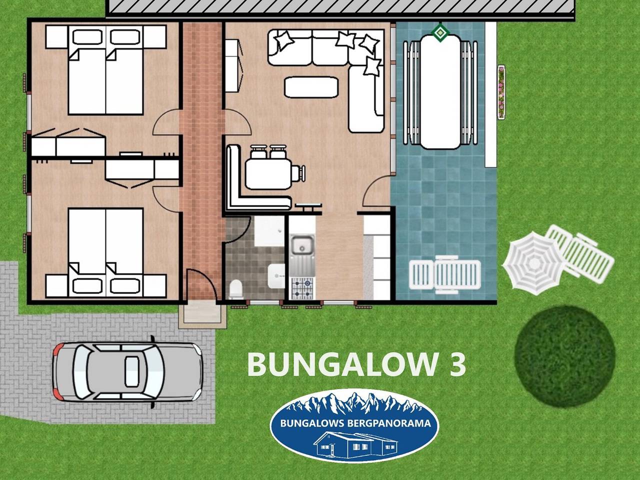 Bungalows Bergpanorama in Karawanken und Bachergebirge, Sankt Kanzian am Klopeiner See