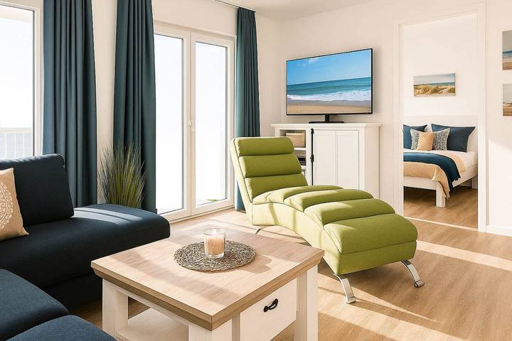 Ferienwohnung für 4 Personen, mit Sauna und Balkon sowie Ausblick, mit Haustier in Schillig - 3