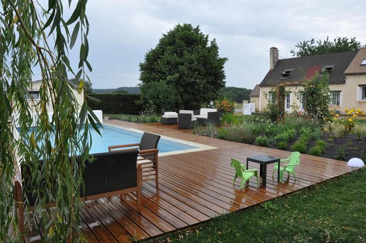 Maison de vacances pour 4 personnes, avec Terrasse ainsi que Jardin et Piscine