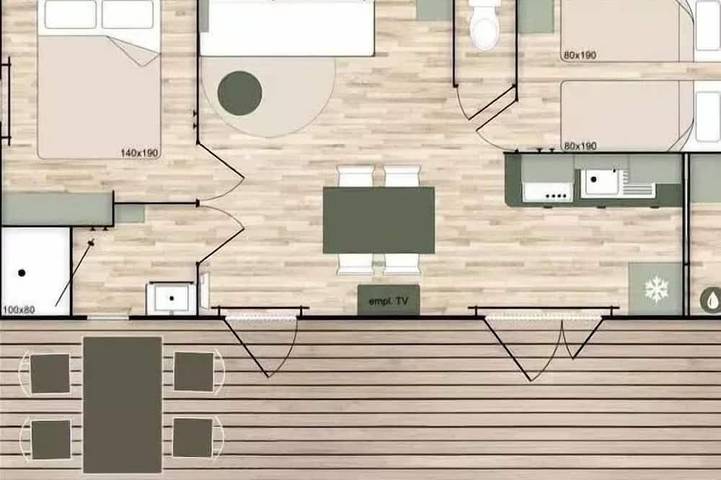 Mobil home pour 4 personnes