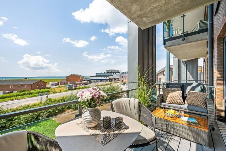 Ferienwohnung mit Meerblick für 4 Personen, mit Balkon und Sauna in Dagebüll