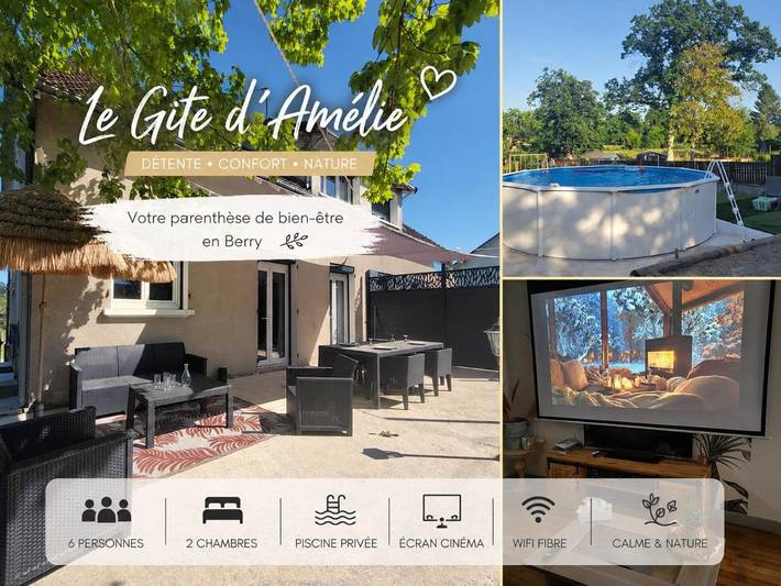 Location de vacances pour 6 personnes, avec piscine et jardin, animaux acceptés dans Celon