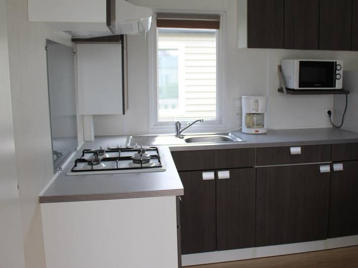 Flower Camping Le Rompval - Mobilheim 6 personen - Komfort Nicht überdachte Terrasse in Bois de Cise, Mers-les-Bains