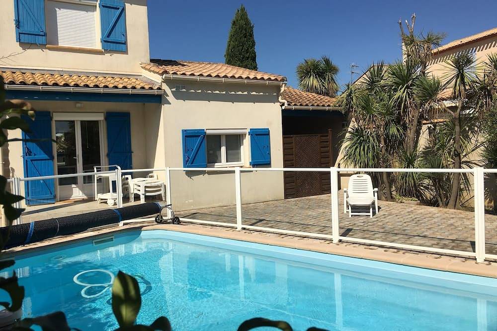Schönes Haus mit Garten, Schwimmbad zwischen Meer und Montpellier in Pérols, Mittelmeerküste (Frankreich)