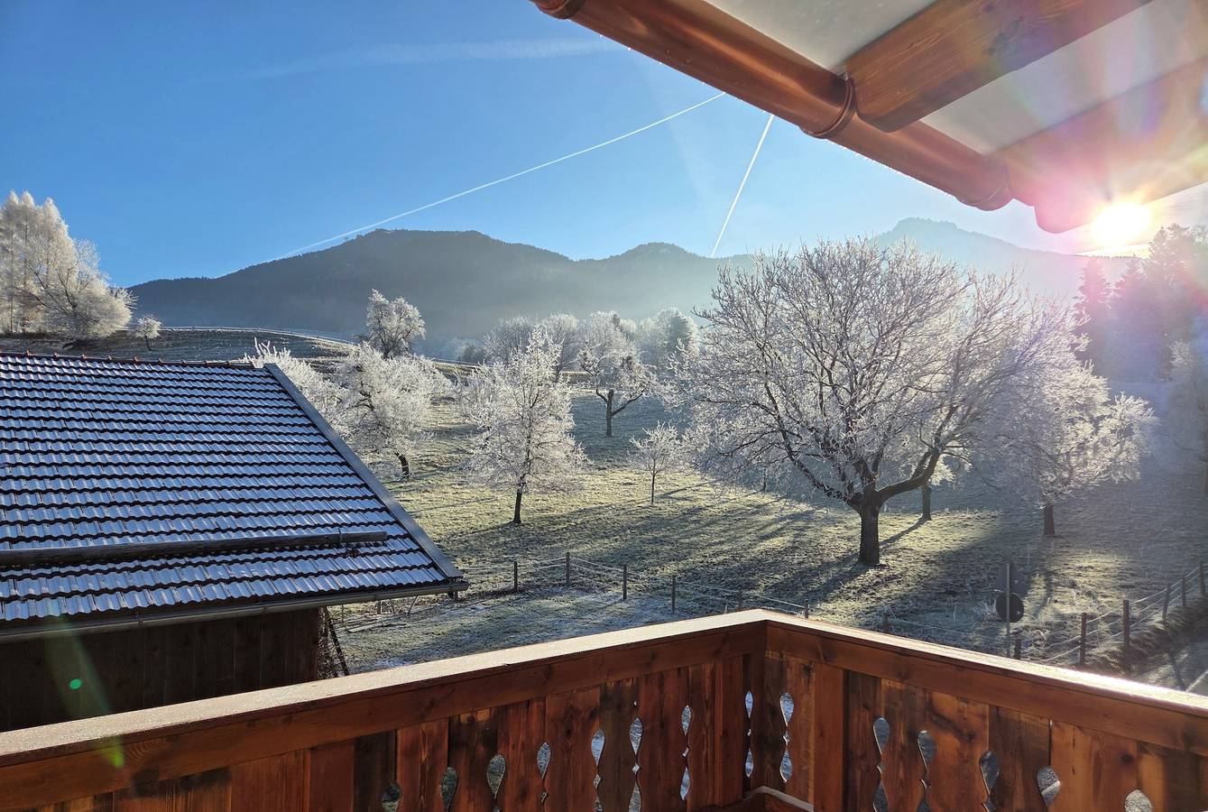 Ganze Ferienwohnung, Fischerhof Samerberg - Auszeit mit Bergblick & Balkon - Ferienwohnung Jagastubn für max. 2 Personen in Samerberg, Bayerische Alpen