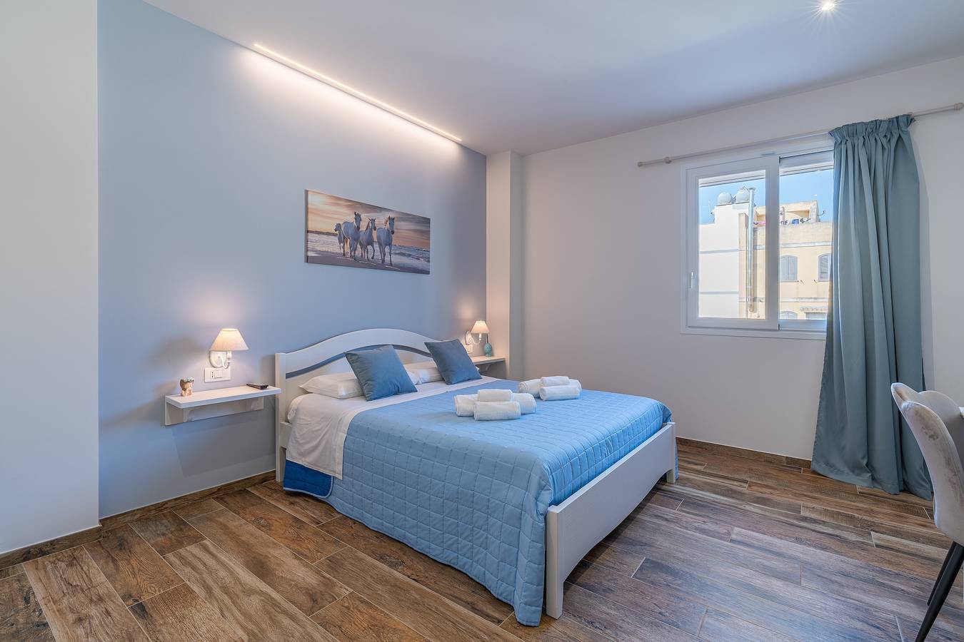 Habitación 'Beb Della Stazione - Azul' con terraza compartida, Wi-Fi y aire acondicionado in Pachino, Provincia de Siracusa