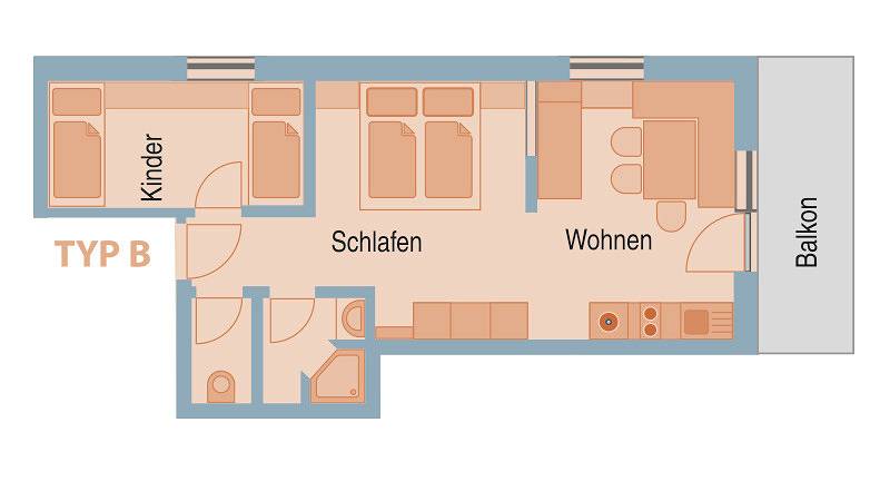 Ganze Ferienwohnung, Edelweiss  104 - Typ B in Fontanella, Bezirk Bludenz
