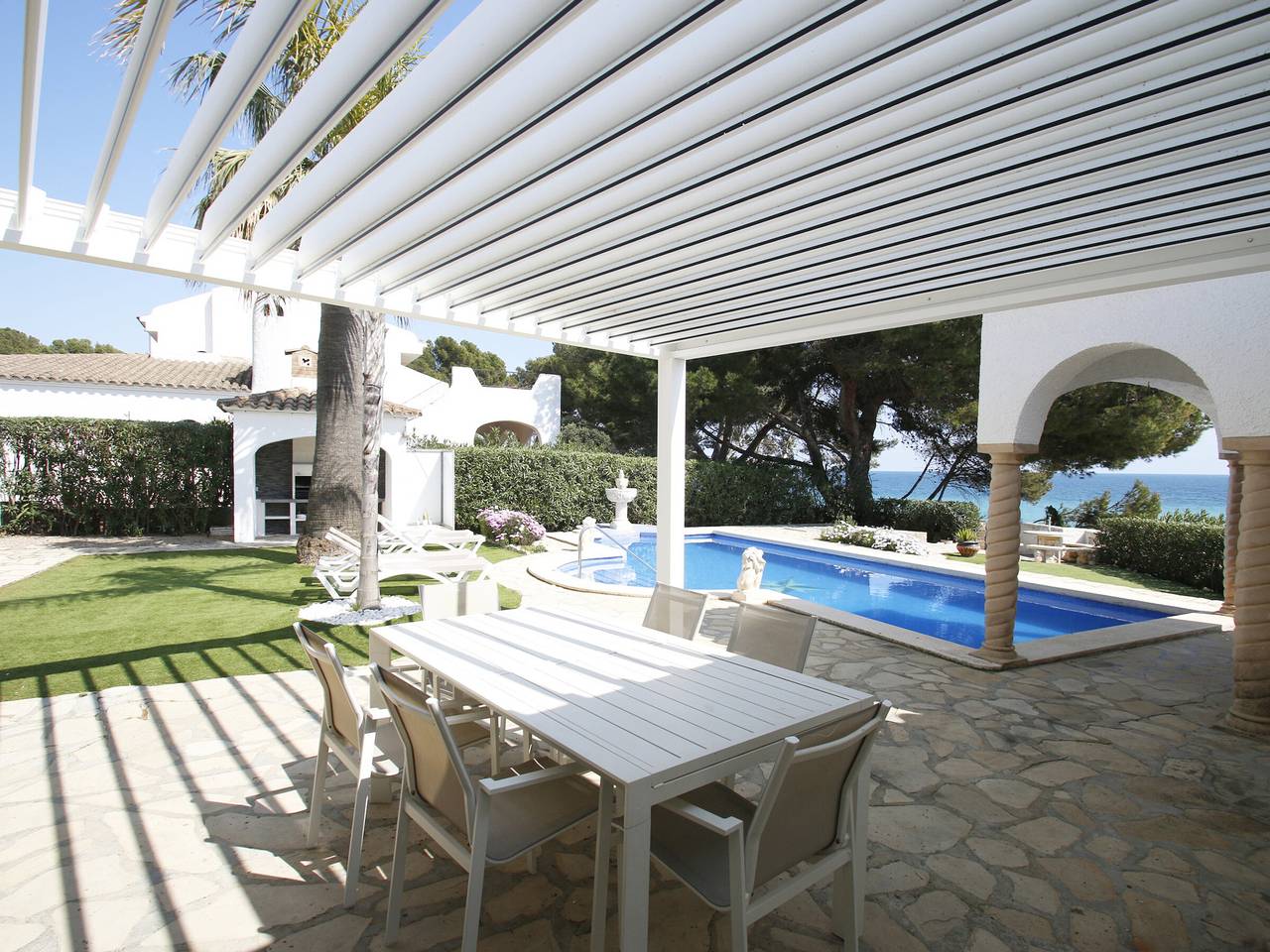 Villa mit privatem Pool, Klima, Meerblick in Cala dels Vienesos (Miami Playa), Miami Playa
