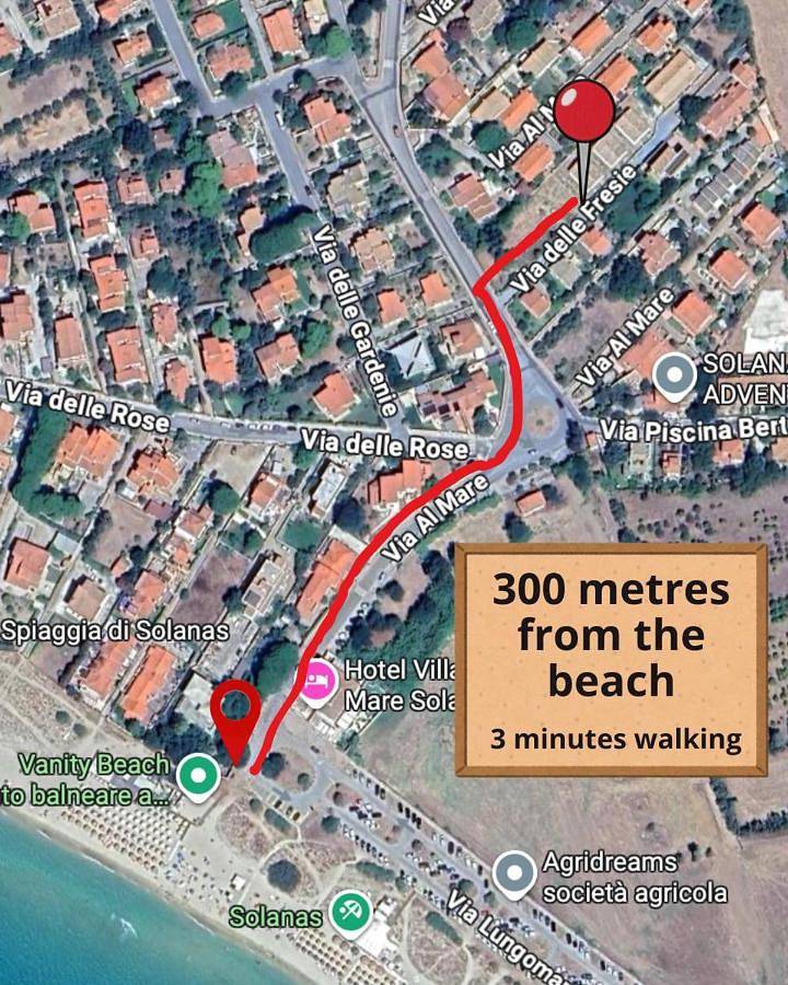 Villa Smeraldo Relax and Comfort 3 Min Walk to the Beach in Solanas, Comune di Sinnai