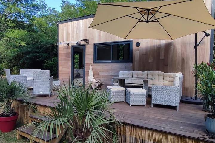 Ferienhaus für 4 Personen, mit Terrasse und Garten sowie Ausblick