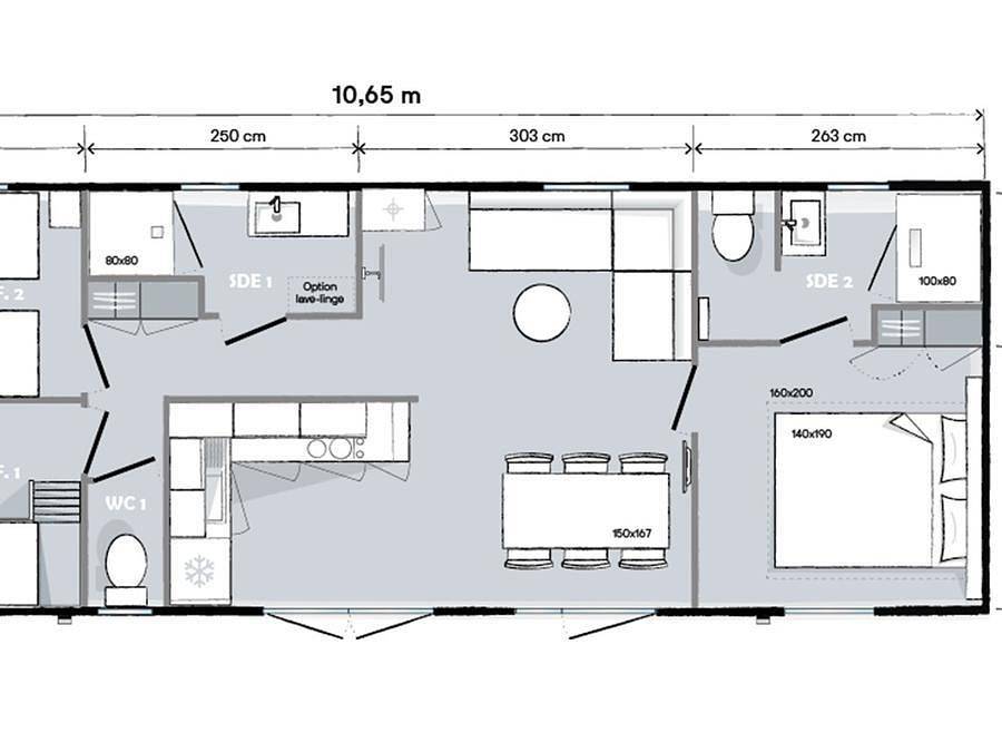 Camping Les Flots-Atlantique Village 2  - Mobilheim 6 personen - Prestige - 40m² 6/8 Pers. | Klima in Saint-Pierre-d'Oléron, Côte de Beauté