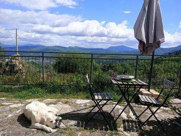 Gîte pour 3 personnes, avec piscine et vue ainsi que vue sur le lac et jardin, animaux acceptés à Barberino di Mugello