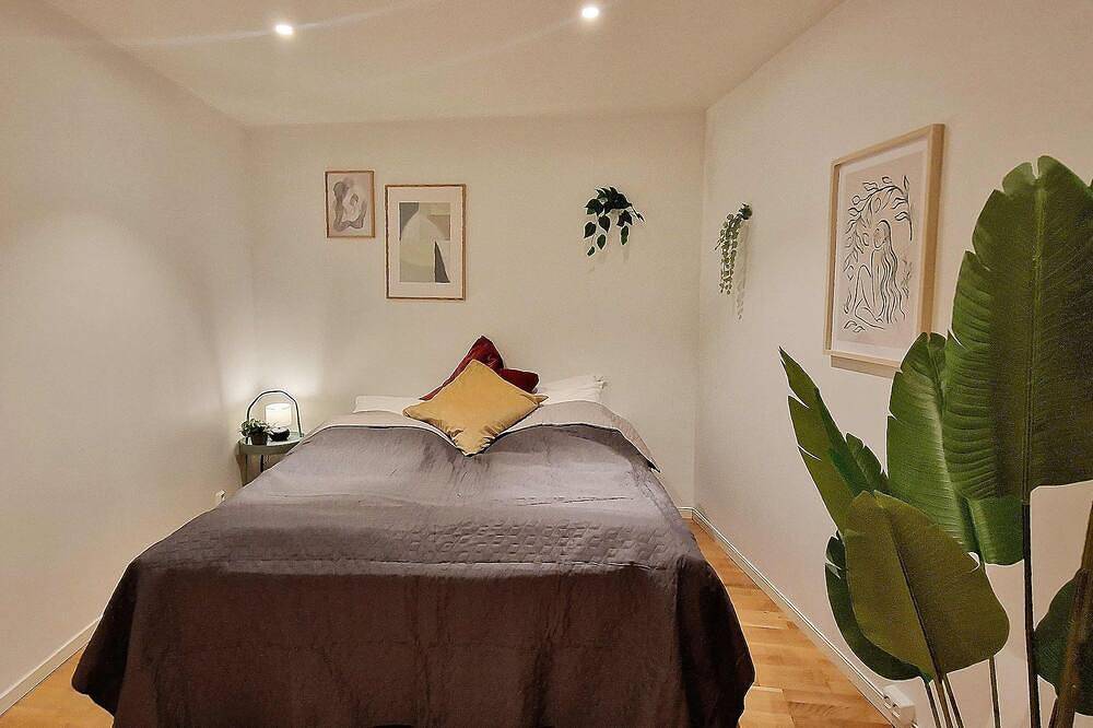 Entire apartment, City center retreat with king bed in Bergenhus, Bergen