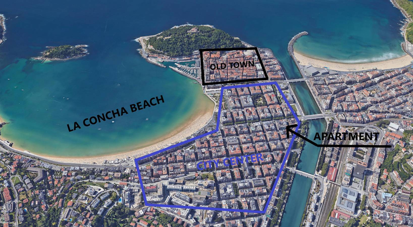 Ganze Wohnung, Ferienwohnung für 3 Personen in Playa de la Concha, San Sebastian