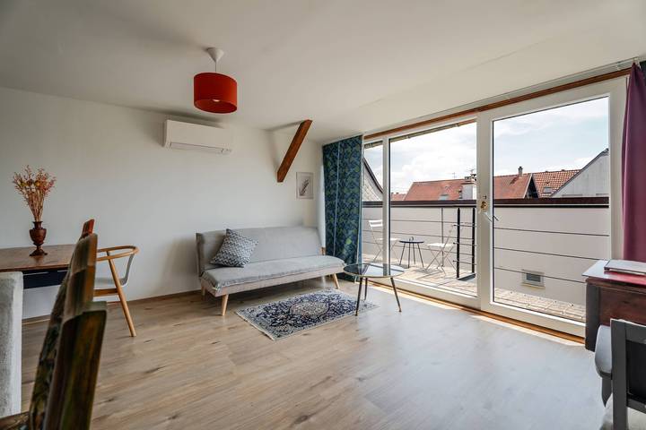 Chambre d’hôtes « La Passerelle » avec balcon, Wi-Fi et climatisation in Reichstett, Région de Strasbourg