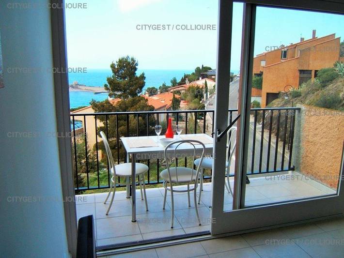 Ganze Wohnung, 1-Zi-Wohnung in Collioure mit Pool, Parkplatz und Meerblick in La Côte Vermeille, Collioure