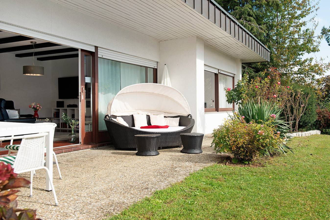 Ferienwohnung 'Bungalow' mit privater Terrasse, Gemeinschaftsgarten und Wi-Fi in Immenstaad, Immenstaad am Bodensee