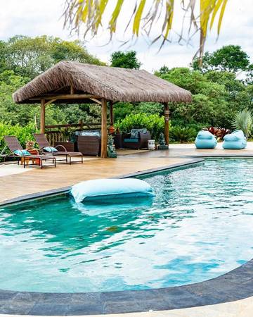 Cottage pour 2 personnes, avec jardin et piscine ainsi que vue sur le lac et vue à São Roque