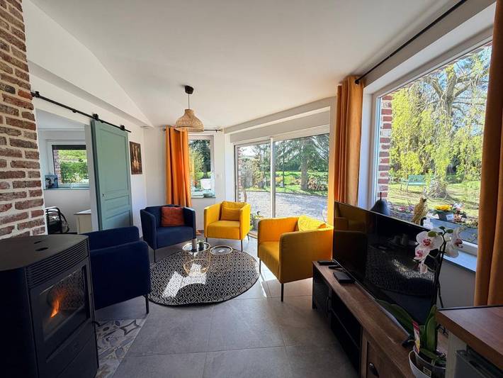 Gîte pour 4 personnes, avec Terrasse et Jardin ainsi que Vue et Vue sur le lac à Saint-Aubin (Nord)