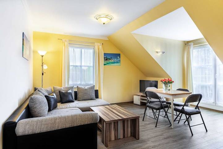 Ferienwohnung für 4 Personen, mit Balkon und Garten am Salzhaff