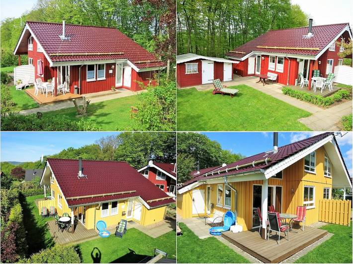 Ferienhaus für 5 Personen, mit Balkon/Terrasse und Terrasse sowie Garten und Sauna im Weserbergland