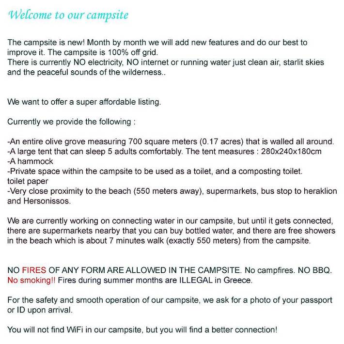 Camping für 5 Personen, mit Ausblick und Terrasse, mit Haustier auf Kreta - 4