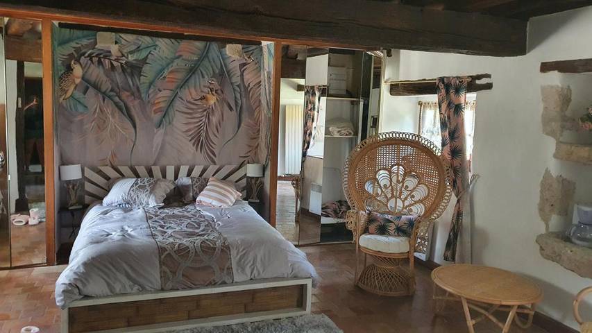 Gîte pour 2 personnes, avec Terrasse et Jardin ainsi que Bassin pour enfant et Piscine à Monthou-sur-Bièvre