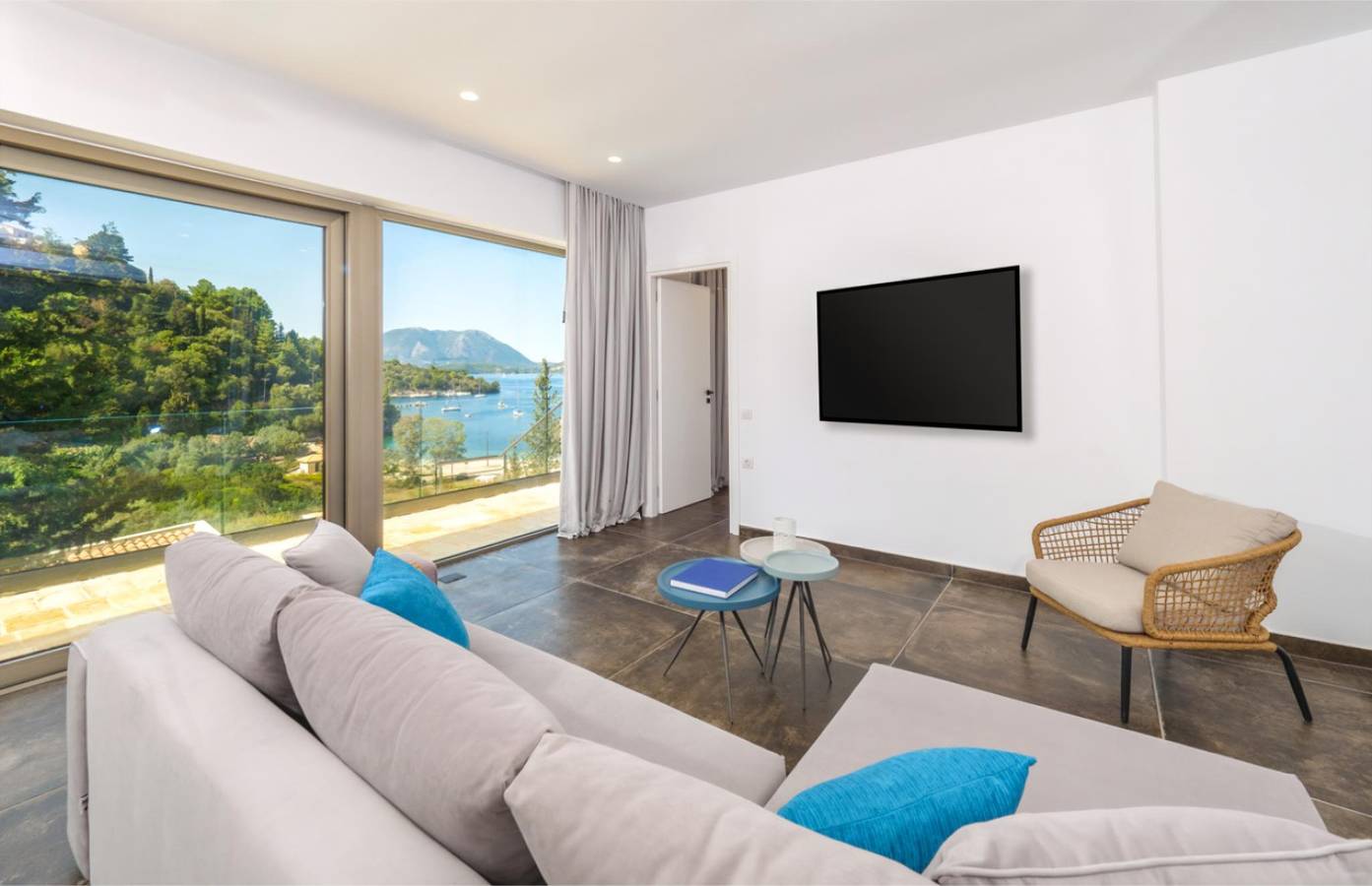 Spacious Modern Villa with Sea Views and Roof Terrace near Spilia Beach in Meganisi, Greece