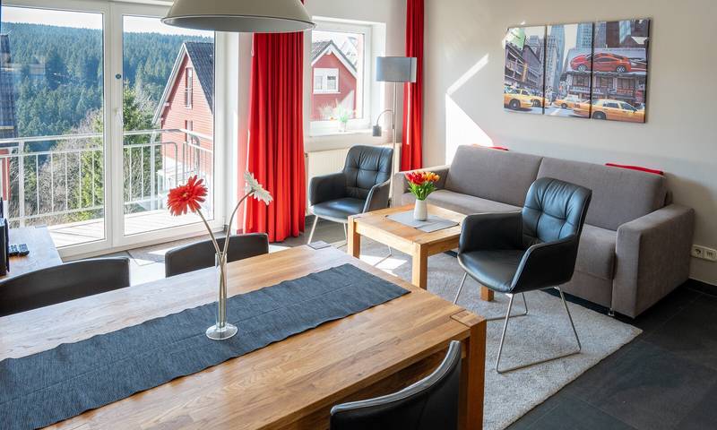 Ferienwohnung für 6 Personen, mit Balkon am Rennsteig