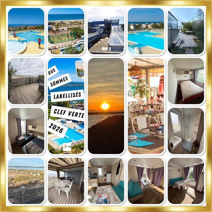 Camping pour 4 personnes, avec Terrasse ainsi que Jardin et Piscine