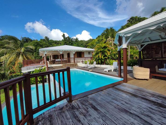 Villa pour 4 personnes, avec piscine ainsi que vue et jardin à Deshaies