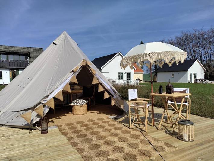 Camping voor 2 personen, with uitzicht and tuin as well as terras, met huisdier in Skane
