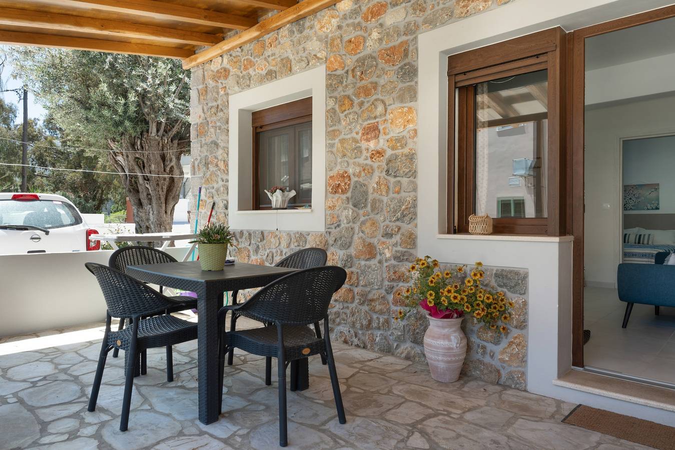Ganze Wohnung, Apartment 'Iliana 1' mit Bergblick, Wlan und Klimaanlage in Panormos, Kalymnos