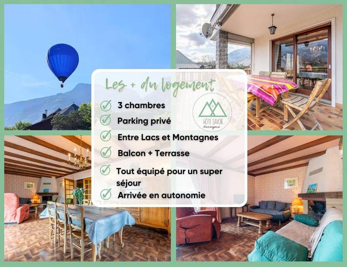 Appartement de vacances pour 6 personnes, avec jardin ainsi que vue et balcon