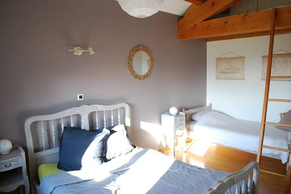 Charming pebble house, outdoor jacuzzi, on the edge of the woods in Roybon, Isère