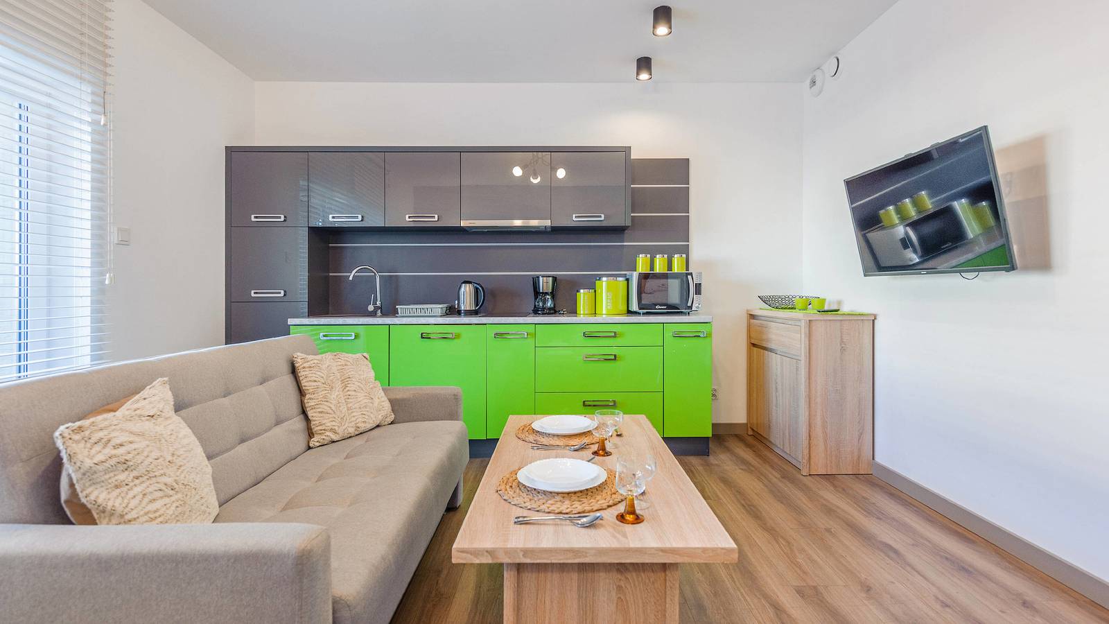 Cały apartament wypoczynkowy, Apartament wakacyjny dla 4 osób z balkon in Ustronie Morskie, Morze Bałtyckie