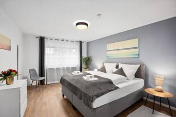 Ferienwohnung für 3 Personen, mit Ausblick und Terrasse in Laupheim