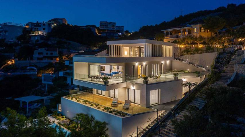 Villa pour 8 personnes, avec vue sur l’océan et terrasse ainsi que piscine et sauna à Marina - 4