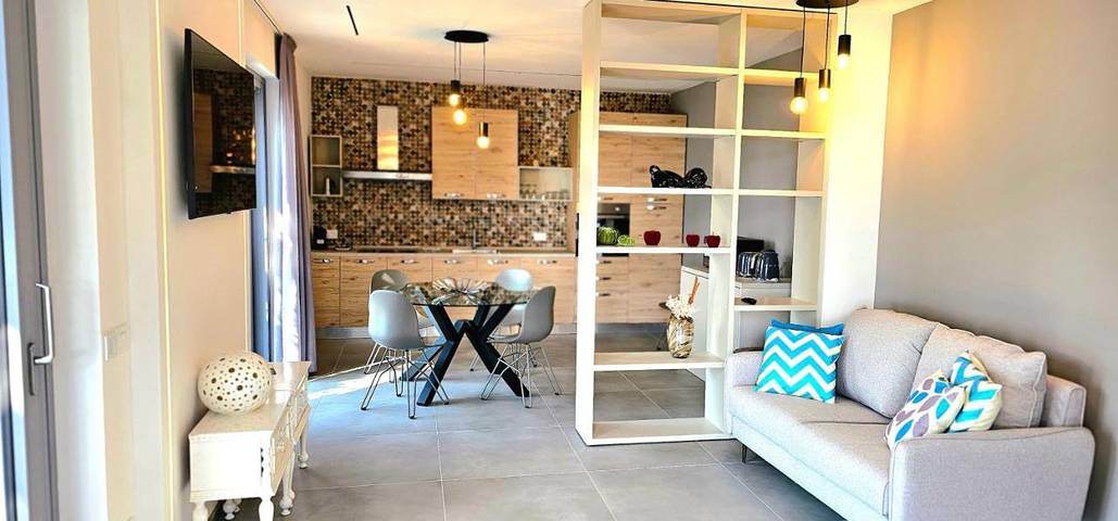 Ferienwohnung für 4 Personen, mit Terrasse und Garten sowie Ausblick