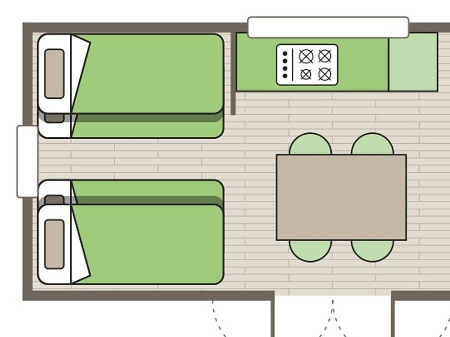 Camping Le Val de Durance - Bungalow de lona 6 personas - Bungalow de lona | 2 Dormitorios | 4/6 Personas | Sin baño | Aire acondicionado in Cadenet, Parque natural regional del Luberon