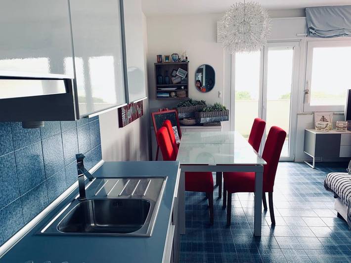 Ferienwohnung mit Meerblick für 6 Personen, mit Garten