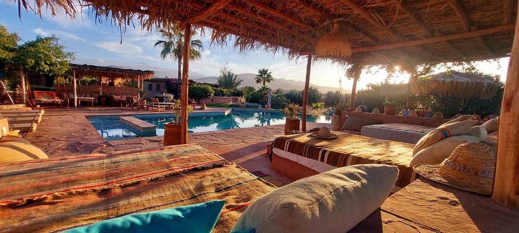 Maison d’hôte pour 2 personnes, avec sauna et vue ainsi que jardin et piscine à Ourika (roman)