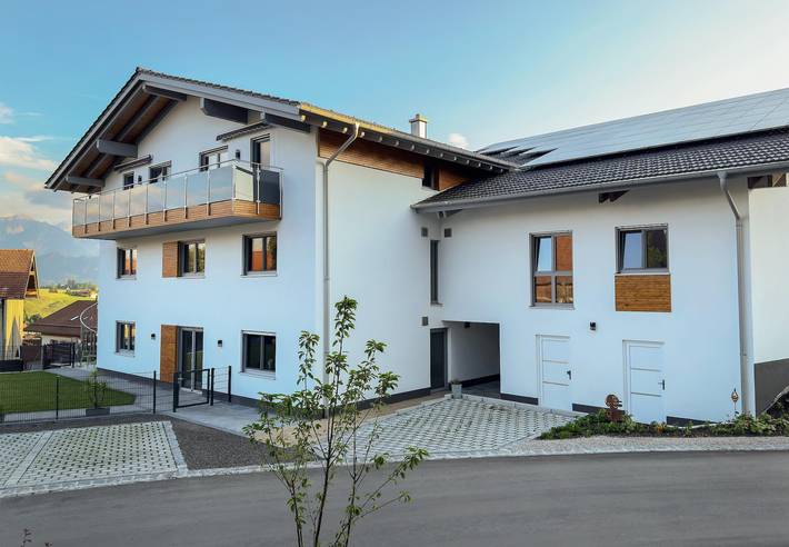 Ferienwohnung für 5 Personen, mit Balkon und Terrasse sowie Garten und Sauna im Allgäu